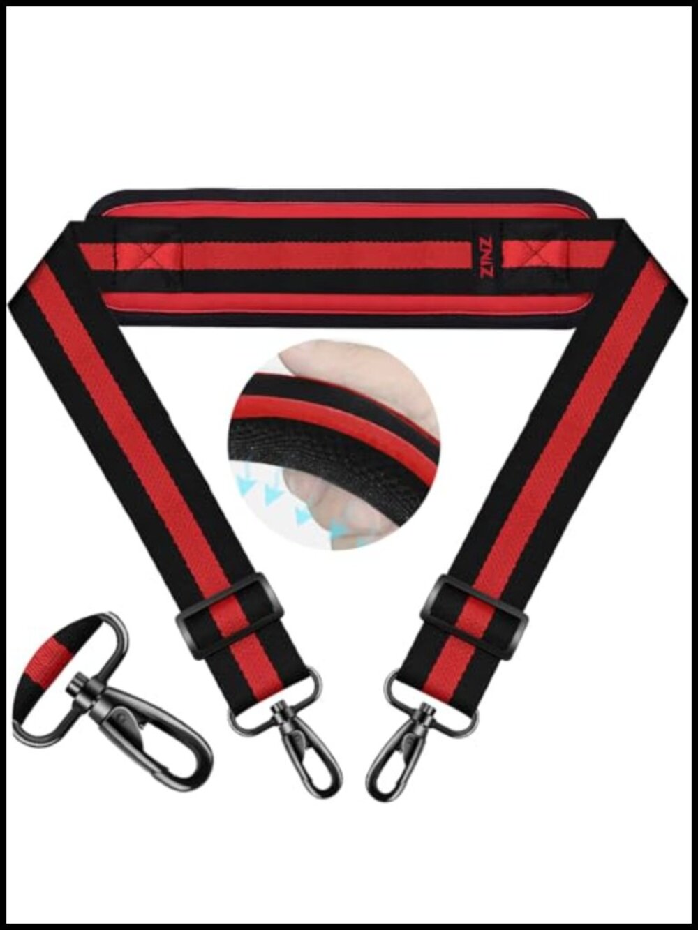 74 Inch Shoulder Bag Strap Anti-Slip Pad Nylon Replacement Crossbody Strap